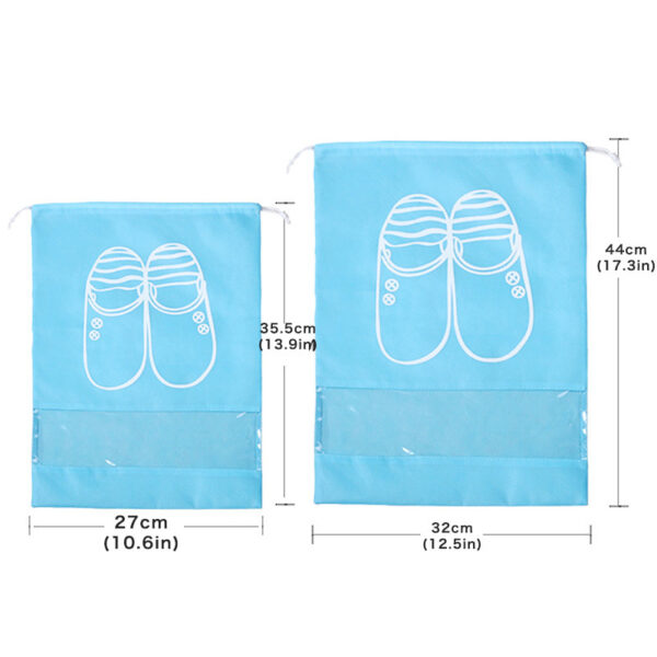 2 Sizes Waterproof Shoes Bag Pouch Storage Travel Bag Portable Tote Drawstring Bag Organizer Cover Non-Woven Laundry Organizador - Image 2
