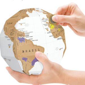 Creative 3D Scratch Globe Map DIY Group Vertical World Globe Travel Map