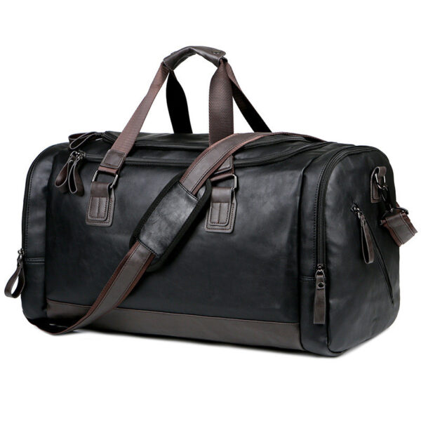 Pu Leather Large Capacity Travel Bag Men's Business Travel Duffel Bag - Image 2