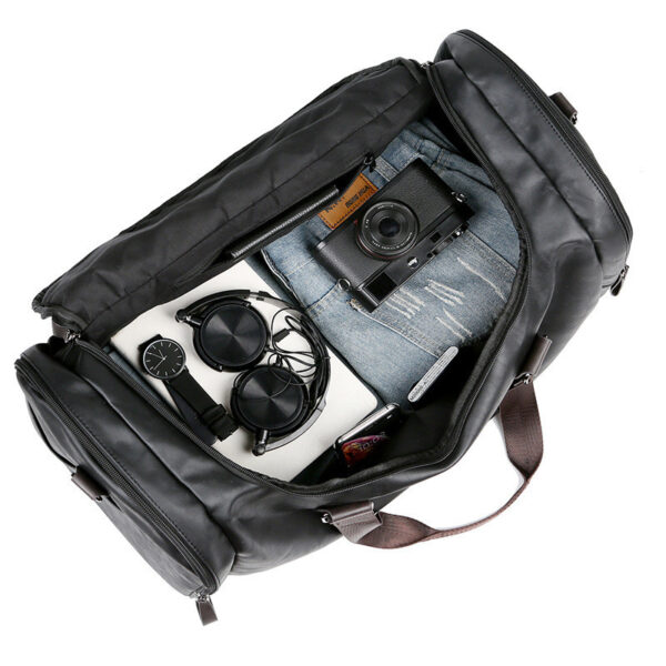 Pu Leather Large Capacity Travel Bag Men's Business Travel Duffel Bag - Image 3