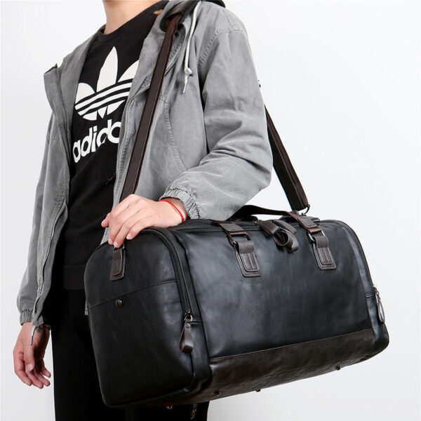 Pu Leather Large Capacity Travel Bag Men's Business Travel Duffel Bag - Image 5