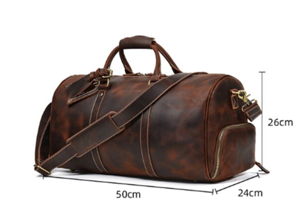 Leather Retro Duffel Bag - Image 6