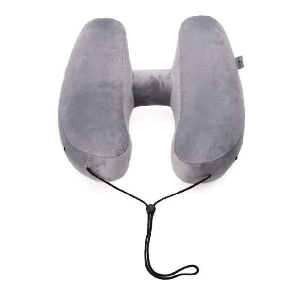 Hooded Travel Pillow H Shaped Inflatable Neck Pillow Folding Lightweight Sleeping Cushion Pillow - Image 5