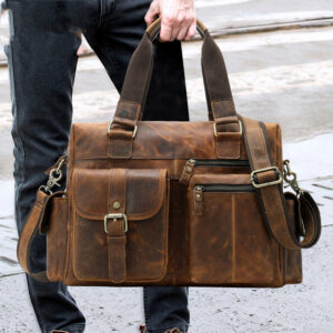 Handbag Retro First Layer Leather Business Travel Bag