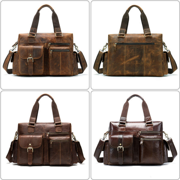 Handbag Retro First Layer Leather Business Travel Bag - Image 2