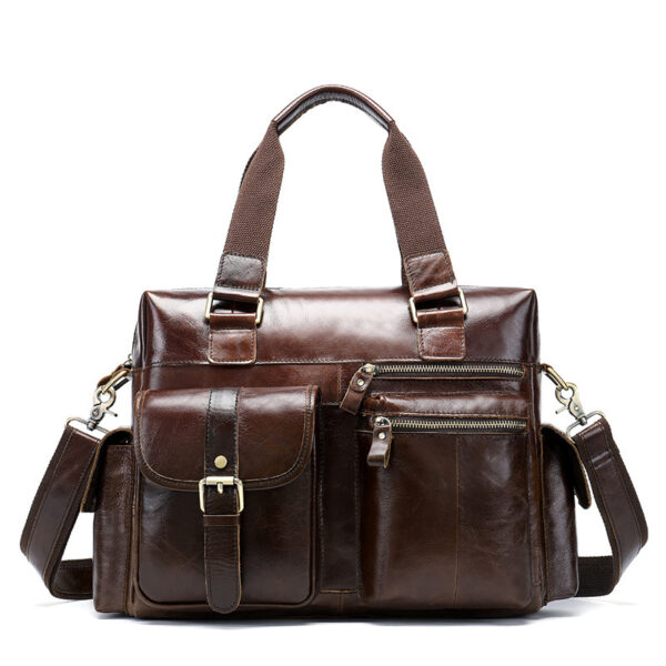 Handbag Retro First Layer Leather Business Travel Bag - Image 4