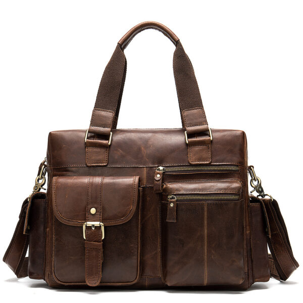 Handbag Retro First Layer Leather Business Travel Bag - Image 5