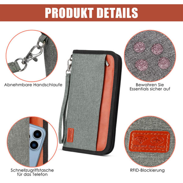 Anti-theft Swiping RFID Passport Case Large Capacity Long Passport Holder - Image 3