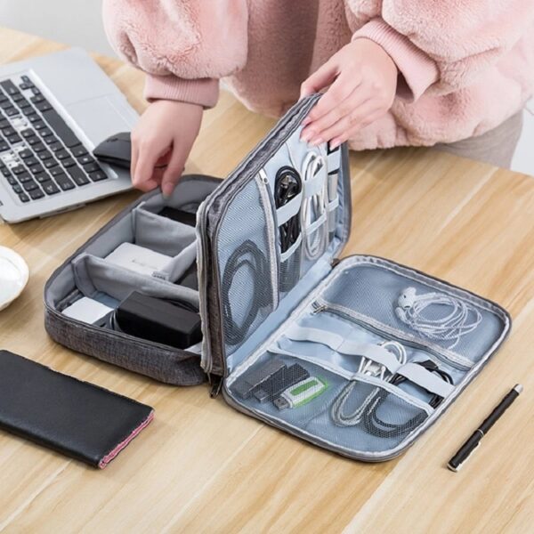 Electronics Organizer Travel Cable Organizer Bag Waterproof Portable Digital Storage Bag Electronic Accessories Case Cable Charger Organizer Case Multifunctional Waterproof Storage Bag - Image 10