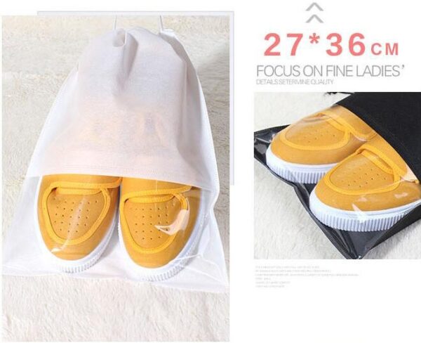 2 Sizes Waterproof Shoes Bag Pouch Storage Travel Bag Portable Tote Drawstring Bag Organizer Cover Non-Woven Laundry Organizador - Image 10