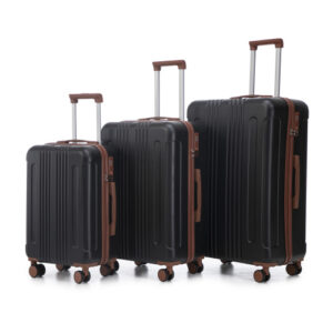 20   24  28  3 Pcs Set In ABS Spinner Wheel Luggage, Carry On Suitcase, Matching Color, TSA Combination Lock
