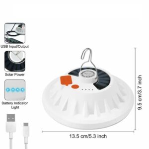 Rechargeable LED Outdoor Camping Tent Light USB & Solar Lantern Hiking Lamp