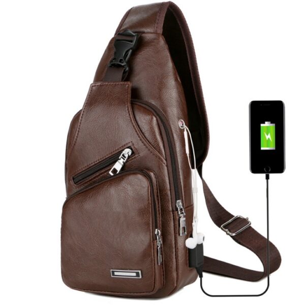 USB Portable Charging Chest Bag Messenger Bag - Image 9