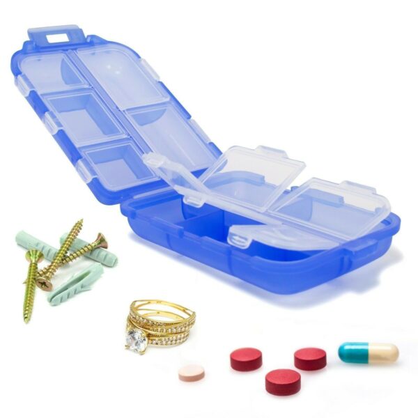 Travel Pill Organizer 10 Grid  Moisture Proof Pills Box For Pocket Purse Daily Pill Case Portable Medicine Vitamin Holder Container - Image 2