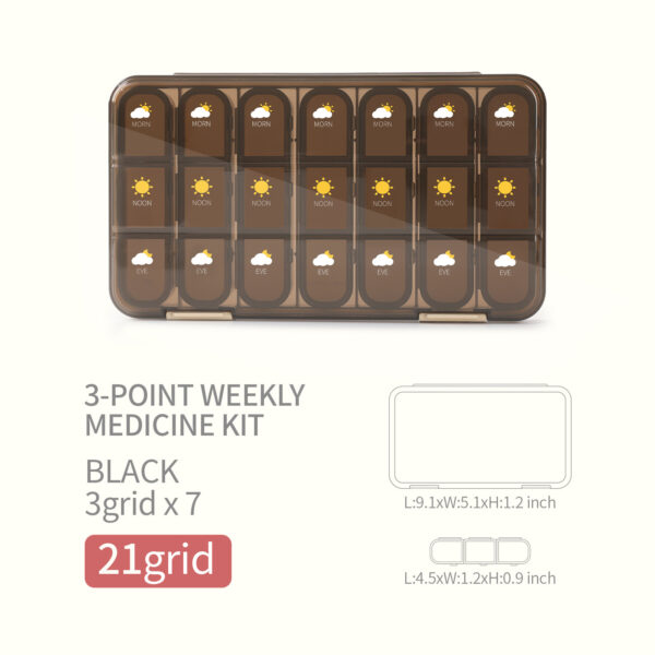 PILL ORGANIZER 1 Week Sealed Pill Box 21 Compartments 28 Compartments - Image 3
