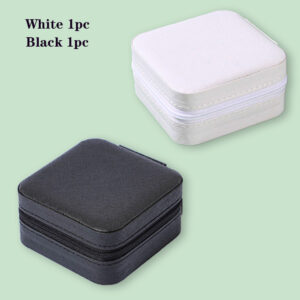 2pcs Portable Leather Jewelry Storage Boxes