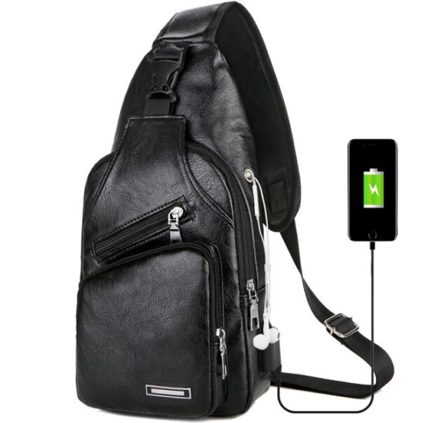USB Portable Charging Chest Bag Messenger Bag - Image 6