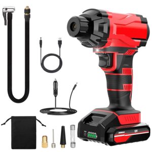 1Pc 150PSI Cordless Car Tire Inflator Rechargeable  2V Portable Electric Air Compressor With LED Light For Cars, Bikes, Motorcycles