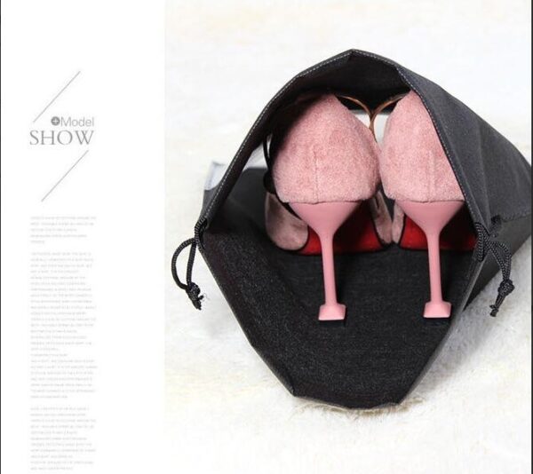 2 Sizes Waterproof Shoes Bag Pouch Storage Travel Bag Portable Tote Drawstring Bag Organizer Cover Non-Woven Laundry Organizador - Image 4