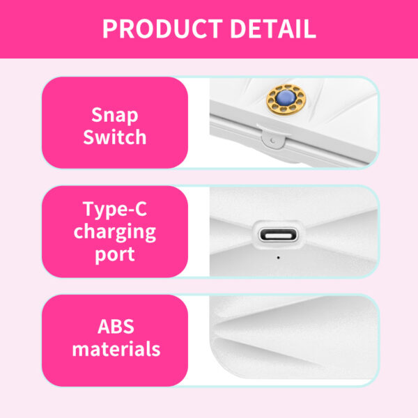 Portable Square Diamond Grid White Makeup Mirror - Image 4