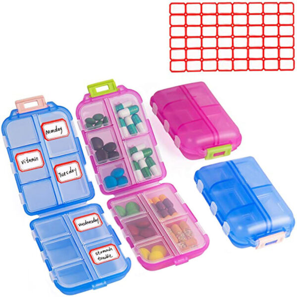 Travel Pill Organizer 10 Grid  Moisture Proof Pills Box For Pocket Purse Daily Pill Case Portable Medicine Vitamin Holder Container - Image 9
