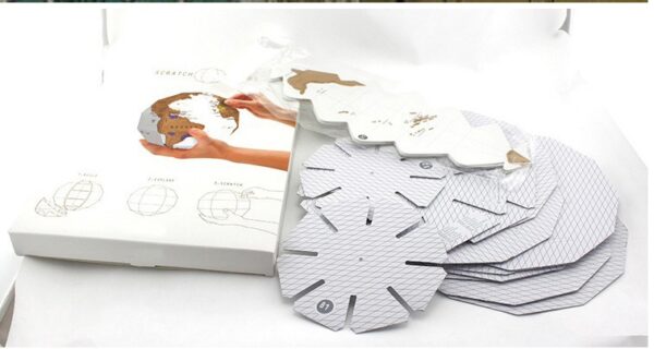 Creative 3D Scratch Globe Map DIY Group Vertical World Globe Travel Map - Image 3