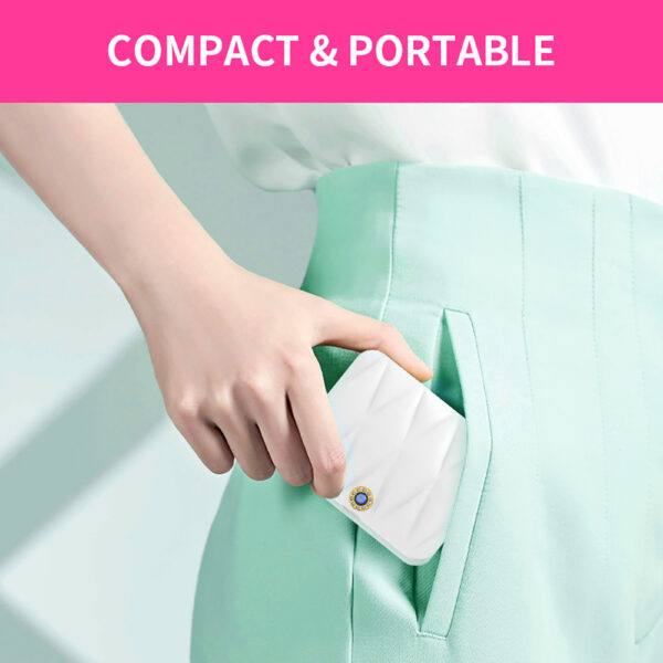 Portable Square Diamond Grid White Makeup Mirror - Image 8