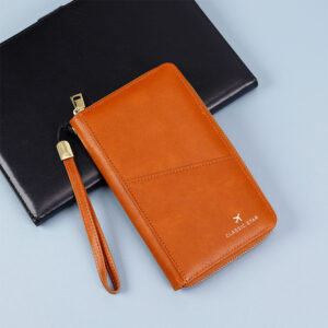 RFID Barrier Passport Holder Genuine Leather Wallet