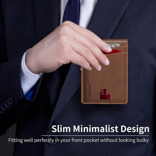 Wallet For Men Slim Bifold Leather Wallet With Money Clip RFID Blocking Minimalist Card Holder Front Pocket Mens Wallet - Image 5