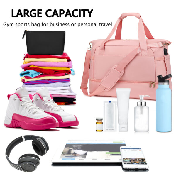 Womens Travel Duffel Bag With USB Charging Port - Image 5