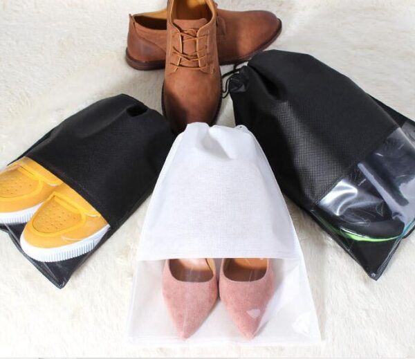 2 Sizes Waterproof Shoes Bag Pouch Storage Travel Bag Portable Tote Drawstring Bag Organizer Cover Non-Woven Laundry Organizador - Image 3
