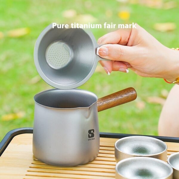 Solid Wood Side Handle Outdoor Travel Tea Utensils - Image 5