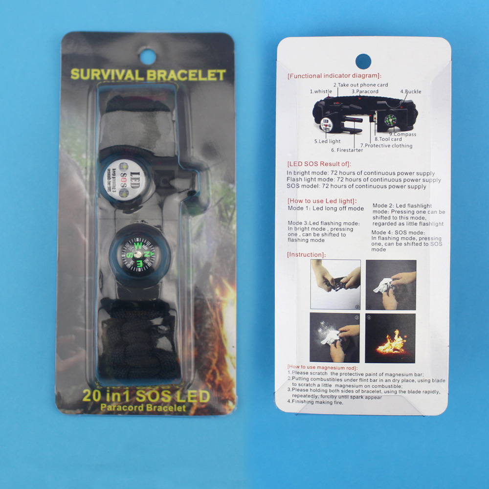 Parachute Cord Braided Adjustable Survival Bracelet - Image 2